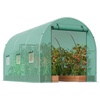 image:imageVEVOR Walkin Greenhouse 54 x 811 x 772 Greenhouse for Outdoors with Windows PE Cover 2 Tiers 14 Shelves RollUp Zipper Door Walk in Green House Portable Plant Garden Hot House for BackyardGreen