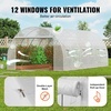 image:imageVEVOR Walkin Tunnel Greenhouse 194x97x65 ft Hoop House Greenhouse Tunnel Plant Hot House with Galvanized Steel Frame White PE Cover Rollup Zipper Door and 12 Windows for OutdoorWhite