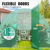 image:imageVEVOR Walkin Tunnel Greenhouse 194x97x65 ft Hoop House Greenhouse Tunnel Plant Hot House with Galvanized Steel Frame White PE Cover Rollup Zipper Door and 12 Windows for OutdoorGreen