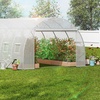 image:imageVEVOR Walkin Tunnel Greenhouse 194x97x65 ft Hoop House Greenhouse Tunnel Plant Hot House with Galvanized Steel Frame White PE Cover Rollup Zipper Door and 12 Windows for OutdoorWhite