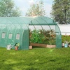 image:imageVEVOR Walkin Tunnel Greenhouse 194x97x65 ft Hoop House Greenhouse Tunnel Plant Hot House with Galvanized Steel Frame White PE Cover Rollup Zipper Door and 12 Windows for OutdoorGreen
