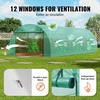 image:imageVEVOR Walkin Tunnel Greenhouse 194x97x65 ft Hoop House Greenhouse Tunnel Plant Hot House with Galvanized Steel Frame White PE Cover Rollup Zipper Door and 12 Windows for OutdoorGreen