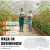 image:imageVEVOR Walkin Tunnel Greenhouse 194x97x65 ft Hoop House Greenhouse Tunnel Plant Hot House with Galvanized Steel Frame White PE Cover Rollup Zipper Door and 12 Windows for OutdoorWhite