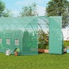 image:imageVEVOR Walkin Tunnel Greenhouse 194x97x65 ft Hoop House Greenhouse Tunnel Plant Hot House with Galvanized Steel Frame White PE Cover Rollup Zipper Door and 12 Windows for OutdoorGreen