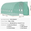 image:imageVEVOR Walkin Tunnel Greenhouse 194x97x65 ft Hoop House Greenhouse Tunnel Plant Hot House with Galvanized Steel Frame White PE Cover Rollup Zipper Door and 12 Windows for OutdoorGreen