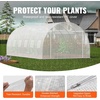 image:imageVEVOR Walkin Tunnel Greenhouse 194x97x65 ft Hoop House Greenhouse Tunnel Plant Hot House with Galvanized Steel Frame White PE Cover Rollup Zipper Door and 12 Windows for OutdoorWhite