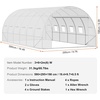 image:imageVEVOR Walkin Tunnel Greenhouse 194x97x65 ft Hoop House Greenhouse Tunnel Plant Hot House with Galvanized Steel Frame White PE Cover Rollup Zipper Door and 12 Windows for OutdoorWhite