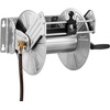 image:imageVEVOR Wall Mounted Garden Hose Reel Holds 125 ft 58inch Hose HeavyDuty Water Hose Winder SpaceSaving Design Outdoor Manual Reel with Brass Fitting and Storage Basket for Yard LawnSilver