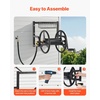 image:imageVEVOR Wall Mounted Garden Hose Reel Holds 125 ft 58inch Hose HeavyDuty Water Hose Winder SpaceSaving Design Outdoor Manual Reel with Brass Fitting and Storage Basket for Yard LawnBlack