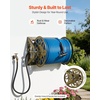image:imageVEVOR Wall Mounted Garden Hose Reel Holds 125 ft 58inch Hose HeavyDuty Water Hose Winder SpaceSaving Design Outdoor Manual Reel with Brass Fitting and Storage Basket for Yard LawnBronze