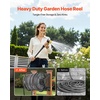 image:imageVEVOR Wall Mounted Garden Hose Reel Holds 125 ft 58inch Hose HeavyDuty Water Hose Winder SpaceSaving Design Outdoor Manual Reel with Brass Fitting and Storage Basket for Yard LawnBlack