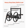 image:imageVEVOR Wall Mounted Garden Hose Reel Holds 125 ft 58inch Hose HeavyDuty Water Hose Winder SpaceSaving Design Outdoor Manual Reel with Brass Fitting and Storage Basket for Yard LawnBlack
