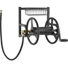 image:imageVEVOR Wall Mounted Garden Hose Reel Holds 125 ft 58inch Hose HeavyDuty Water Hose Winder SpaceSaving Design Outdoor Manual Reel with Brass Fitting and Storage Basket for Yard LawnBlack