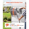 image:imageVEVOR Wall Mounted Garden Hose Reel Holds 125 ft 58inch Hose HeavyDuty Water Hose Winder SpaceSaving Design Outdoor Manual Reel with Brass Fitting and Storage Basket for Yard LawnSilver