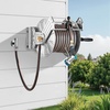 image:imageVEVOR Wall Mounted Garden Hose Reel Holds 125 ft 58inch Hose HeavyDuty Water Hose Winder SpaceSaving Design Outdoor Manual Reel with Brass Fitting and Storage Basket for Yard LawnSilver