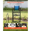 image:imageVEVOR Wall Mounted Garden Hose Reel Holds 125 ft 58inch Hose HeavyDuty Water Hose Winder SpaceSaving Design Outdoor Manual Reel with Brass Fitting and Storage Basket for Yard LawnBlack