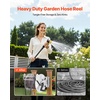 image:imageVEVOR Wall Mounted Garden Hose Reel Holds 125 ft 58inch Hose HeavyDuty Water Hose Winder SpaceSaving Design Outdoor Manual Reel with Brass Fitting and Storage Basket for Yard LawnSilver