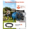 image:imageVEVOR Wall Mounted Garden Hose Reel Holds 125 ft 58inch Hose HeavyDuty Water Hose Winder SpaceSaving Design Outdoor Manual Reel with Brass Fitting and Storage Basket for Yard LawnBlack
