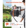 image:imageVEVOR Wall Mounted Garden Hose Reel Holds 125 ft 58inch Hose HeavyDuty Water Hose Winder SpaceSaving Design Outdoor Manual Reel with Brass Fitting and Storage Basket for Yard LawnBlack