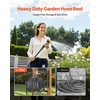 image:imageVEVOR Wall Mounted Garden Hose Reel Holds 125 ft 58inch Hose HeavyDuty Water Hose Winder SpaceSaving Design Outdoor Manual Reel with Brass Fitting and Storage Basket for Yard LawnBlack