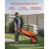 image:imageVEVOR Wheelbarrow Cart 6 Cu Ft Load amp 330 lbs Capacity One Wheel Garden Dump Cart Wheel Barrow with Metal Handle amp 16 Wide Track Wheels Easy Loading Utility Yard Cart amp Wagons for Lawn Farm5 Cu Ft Load  265 lbs