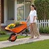 image:imageVEVOR Wheelbarrow Cart 6 Cu Ft Load amp 330 lbs Capacity One Wheel Garden Dump Cart Wheel Barrow with Metal Handle amp 16 Wide Track Wheels Easy Loading Utility Yard Cart amp Wagons for Lawn Farm6 Cu Ft Load  330 lbs
