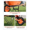 image:imageVEVOR Wheelbarrow Cart 6 Cu Ft Load amp 330 lbs Capacity One Wheel Garden Dump Cart Wheel Barrow with Metal Handle amp 16 Wide Track Wheels Easy Loading Utility Yard Cart amp Wagons for Lawn Farm5 Cu Ft Load  265 lbs