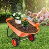 image:imageVEVOR Wheelbarrow Cart 6 Cu Ft Load amp 330 lbs Capacity One Wheel Garden Dump Cart Wheel Barrow with Metal Handle amp 16 Wide Track Wheels Easy Loading Utility Yard Cart amp Wagons for Lawn Farm5 Cu Ft Load  397 lbs