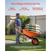 image:imageVEVOR Wheelbarrow Cart 6 Cu Ft Load amp 330 lbs Capacity One Wheel Garden Dump Cart Wheel Barrow with Metal Handle amp 16 Wide Track Wheels Easy Loading Utility Yard Cart amp Wagons for Lawn Farm6 Cu Ft Load  330 lbs