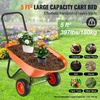 image:imageVEVOR Wheelbarrow Cart 6 Cu Ft Load amp 330 lbs Capacity One Wheel Garden Dump Cart Wheel Barrow with Metal Handle amp 16 Wide Track Wheels Easy Loading Utility Yard Cart amp Wagons for Lawn Farm5 Cu Ft Load  397 lbs