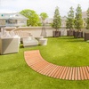 image:imageVEVOR Wooden Garden Pathway Roll Out Cedar Outdoor Walkway 8 ft x 17 in NonSlip Curved Garden Walkway Beach Wood Road FloorDecorative Lawn Paver for Backyard Boardwalk Wedding Party8ft17in