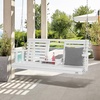 image:imageVEVOR Wooden Porch Swing 4 ft Patio Bench Swing for Courtyard amp Garden Upgraded 880 lbs Strong Load Capacity Heavy Duty Swing Chair Bench with Hanging Chains for Outdoors WhiteWhite