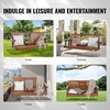 image:imageVEVOR Wooden Porch Swing 4 ft Patio Bench Swing for Courtyard amp Garden Upgraded 880 lbs Strong Load Capacity Heavy Duty Swing Chair Bench with Hanging Chains for Outdoors WhiteBrown