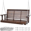 image:imageVEVOR Wooden Porch Swing 4 ft Patio Bench Swing for Courtyard amp Garden Upgraded 880 lbs Strong Load Capacity Heavy Duty Swing Chair Bench with Hanging Chains for Outdoors WhiteBrown