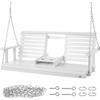 image:imageVEVOR Wooden Porch Swing 4 ft Patio Bench Swing for Courtyard amp Garden Upgraded 880 lbs Strong Load Capacity Heavy Duty Swing Chair Bench with Hanging Chains for Outdoors WhiteWhite
