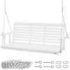 image:imageVEVOR Wooden Porch Swing 4 ft Patio Bench Swing for Courtyard amp Garden Upgraded 880 lbs Strong Load Capacity Heavy Duty Swing Chair Bench with Hanging Chains for Outdoors WhiteWhite