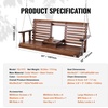 image:imageVEVOR Wooden Porch Swing 4 ft Patio Bench Swing for Courtyard amp Garden Upgraded 880 lbs Strong Load Capacity Heavy Duty Swing Chair Bench with Hanging Chains for Outdoors WhiteBrown