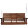 image:imageVEVOR Wooden Porch Swing 4 ft Patio Bench Swing for Courtyard amp Garden Upgraded 880 lbs Strong Load Capacity Heavy Duty Swing Chair Bench with Hanging Chains for Outdoors WhiteBrown