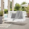 image:imageVEVOR Wooden Porch Swing 4 ft Patio Bench Swing for Courtyard amp Garden Upgraded 880 lbs Strong Load Capacity Heavy Duty Swing Chair Bench with Hanging Chains for Outdoors WhiteWhite