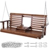image:imageVEVOR Wooden Porch Swing 4 ft Patio Bench Swing for Courtyard amp Garden Upgraded 880 lbs Strong Load Capacity Heavy Duty Swing Chair Bench with Hanging Chains for Outdoors WhiteBrown