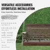 image:imageVEVOR Wooden Porch Swing 4 ft Patio Bench Swing for Courtyard amp Garden Upgraded 880 lbs Strong Load Capacity Heavy Duty Swing Chair Bench with Hanging Chains for Outdoors WhiteBrown
