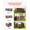 image:imageVEVOR Wooden Privacy Fence 48 x 37 inch Air Conditioner Fence 3 Panel Solid Outdoor Wood Privacy Screen with Metal Stakes Steel Frame Trash Can Hider Fences Suitable for Garden Pool
