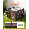 image:imageVEVOR Wooden Privacy Fence 48 x 37 inch Air Conditioner Fence 3 Panel Solid Outdoor Wood Privacy Screen with Metal Stakes Steel Frame Trash Can Hider Fences Suitable for Garden Pool