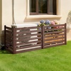 image:imageVEVOR Wooden Privacy Fence 48 x 37 inch Air Conditioner Fence 3 Panel Solid Outdoor Wood Privacy Screen with Metal Stakes Steel Frame Trash Can Hider Fences Suitable for Garden Pool