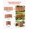 image:imageVEVOR Wooden Privacy Fence 48 x 49 inch Air Conditioner Fence 2 Panel Solid Outdoor Wood Privacy Screen with Metal Stakes Steel Frame Trash Can Hider Fences Suitable for Garden Pool3