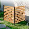 image:imageVEVOR Wooden Privacy Fence 48 x 49 inch Air Conditioner Fence 2 Panel Solid Outdoor Wood Privacy Screen with Metal Stakes Steel Frame Trash Can Hider Fences Suitable for Garden Pool2