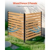 image:imageVEVOR Wooden Privacy Fence 48 x 49 inch Air Conditioner Fence 2 Panel Solid Outdoor Wood Privacy Screen with Metal Stakes Steel Frame Trash Can Hider Fences Suitable for Garden Pool2