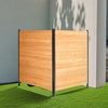 image:imageVEVOR Wooden Privacy Fence 48 x 49 inch Air Conditioner Fence 2 Panel Solid Outdoor Wood Privacy Screen with Metal Stakes Steel Frame Trash Can Hider Fences Suitable for Garden Pool2