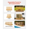 image:imageVEVOR Wooden Privacy Fence 48 x 49 inch Air Conditioner Fence 2 Panel Solid Outdoor Wood Privacy Screen with Metal Stakes Steel Frame Trash Can Hider Fences Suitable for Garden Pool2
