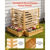 image:imageVEVOR Wooden Privacy Fence 48 x 49 inch Air Conditioner Fence 2 Panel Solid Outdoor Wood Privacy Screen with Metal Stakes Steel Frame Trash Can Hider Fences Suitable for Garden Pool2